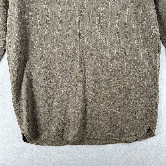 Pure J Jill Shirt Dress Women MEDIUM Taupe Textured Seersucker Laganlook Neutral - Picture 4 of 13